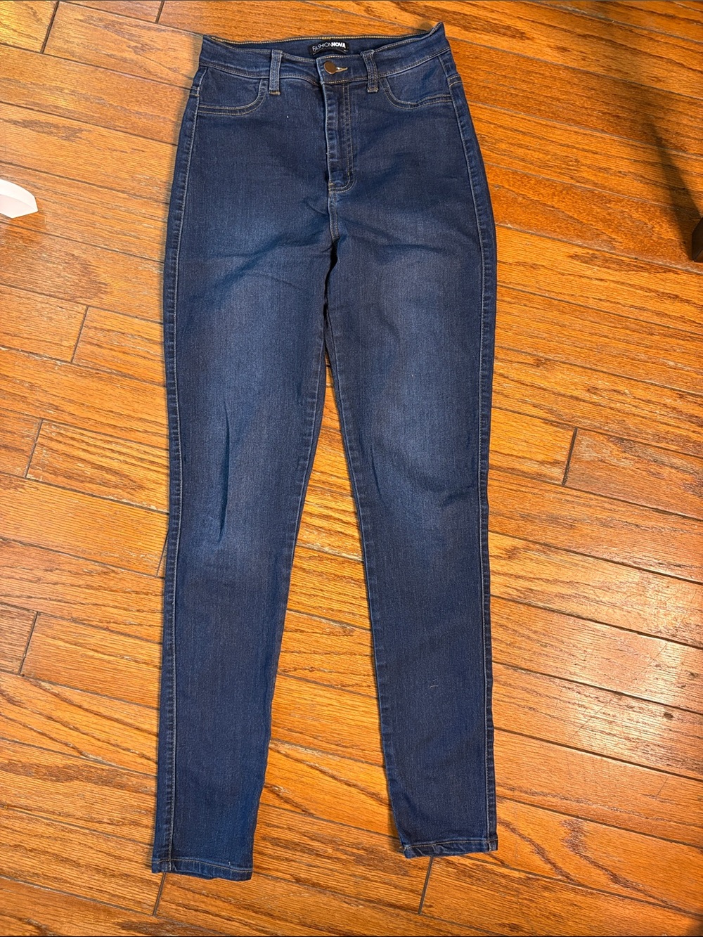 Fashion Nova Dark Blue High-Rise Skinny Jeans